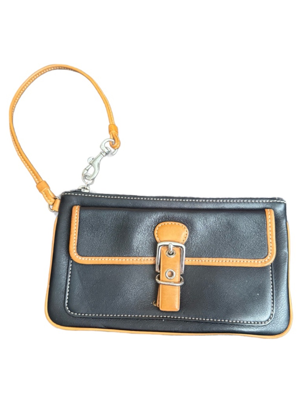 Coach Vintage SoHo Leather Wristlet Black & Tan